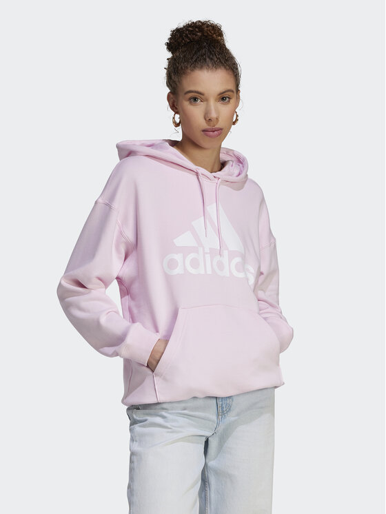 Adidas Majica Dugih Rukava Essentials Big Logo Oversized French Terry Hoodie IL3319 Ružičasta Loose Fit