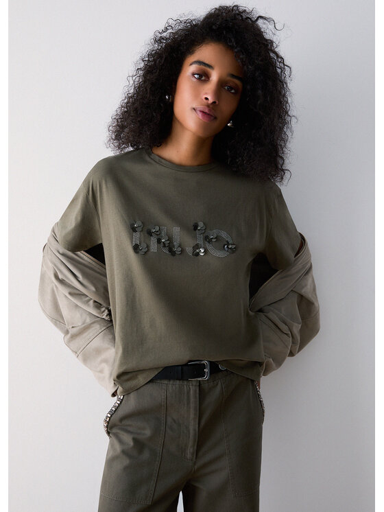 Liu Jo Liu Jo T-shirt WA6238JS923P9330 Verde Regular Fit