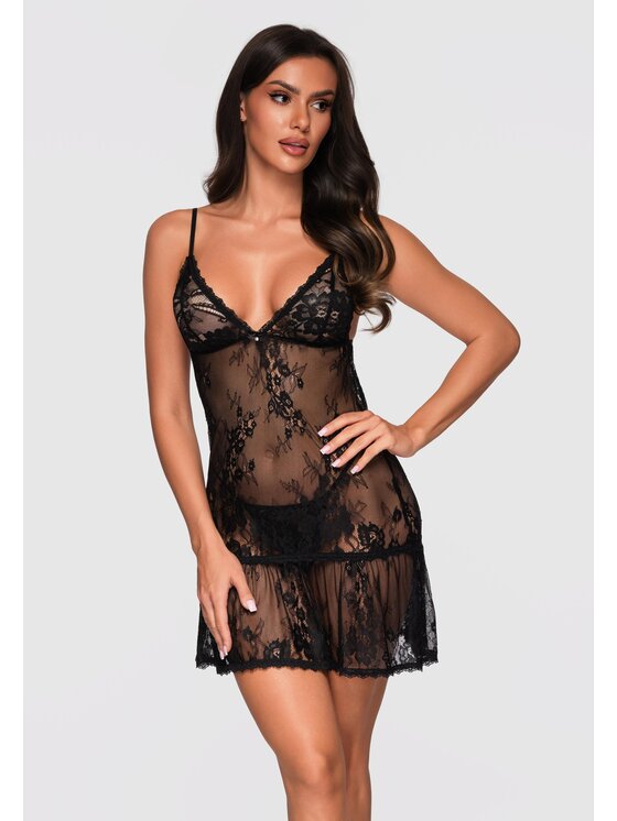 Ombre Ombre Piżama LW-NWNS-0101 Czarny Regular Fit