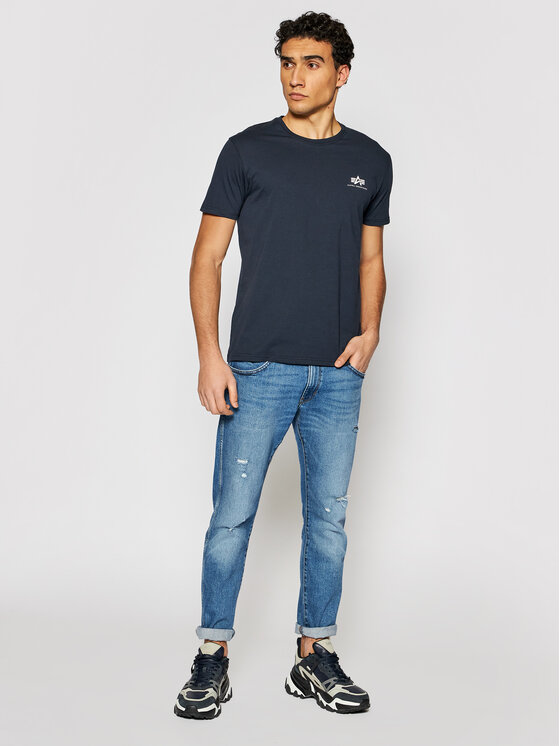 Alpha Industries Alpha Industries T-Shirt Basic T Small Logo 188505 Granatowy Regular Fit