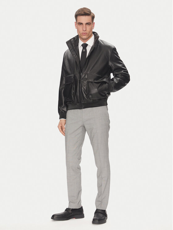 HUGO HUGO Куртка зі штучної шкіри Bono2511 50530772 Чорний Regular Fit