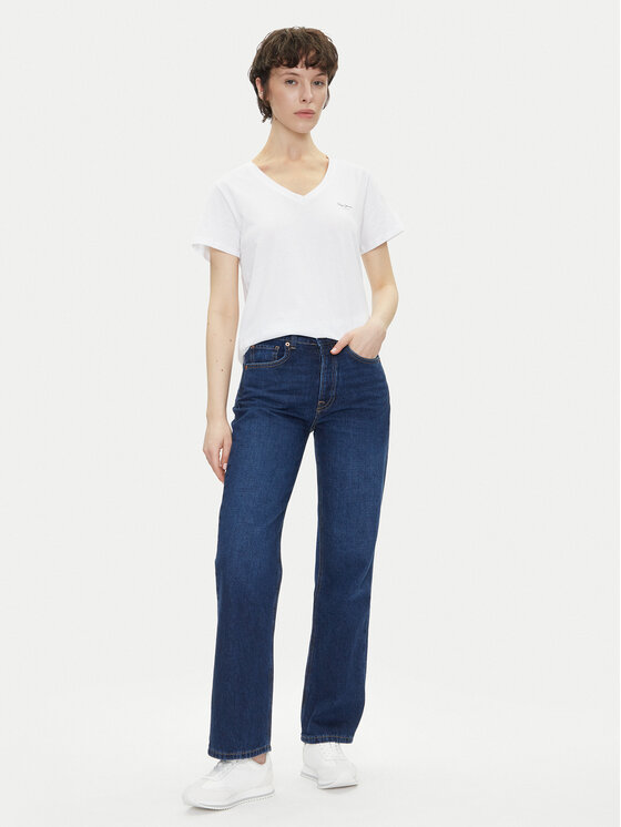 Pepe Jeans Pepe Jeans Tričko Macy PL506051 Biela Regular Fit