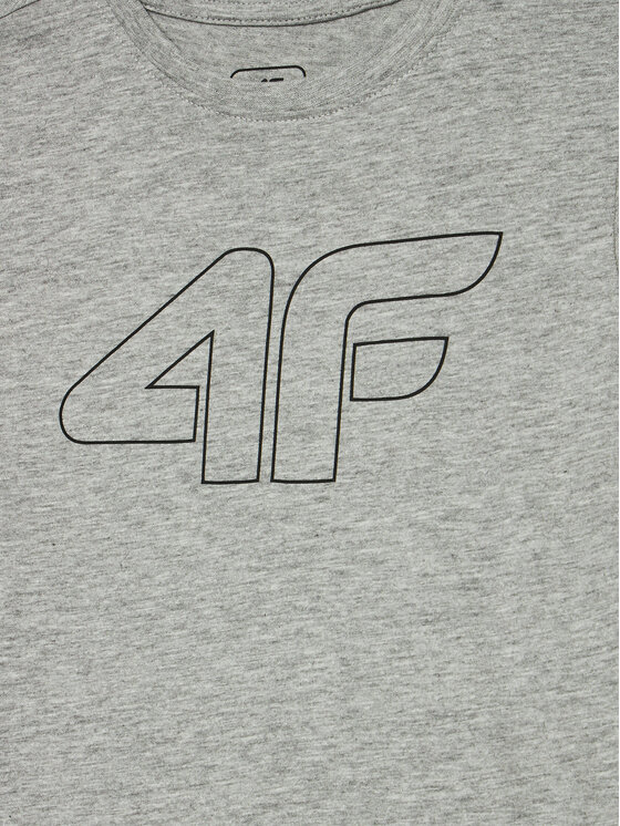 4F 4F T-Shirt 4FJWMM00TTSHM1627 Szary Regular Fit