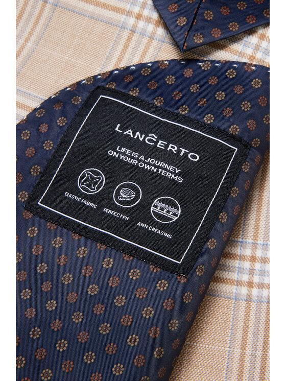 Lancerto Lancerto Marynarka Hilston MA131124000024 Beżowy Slim Fit