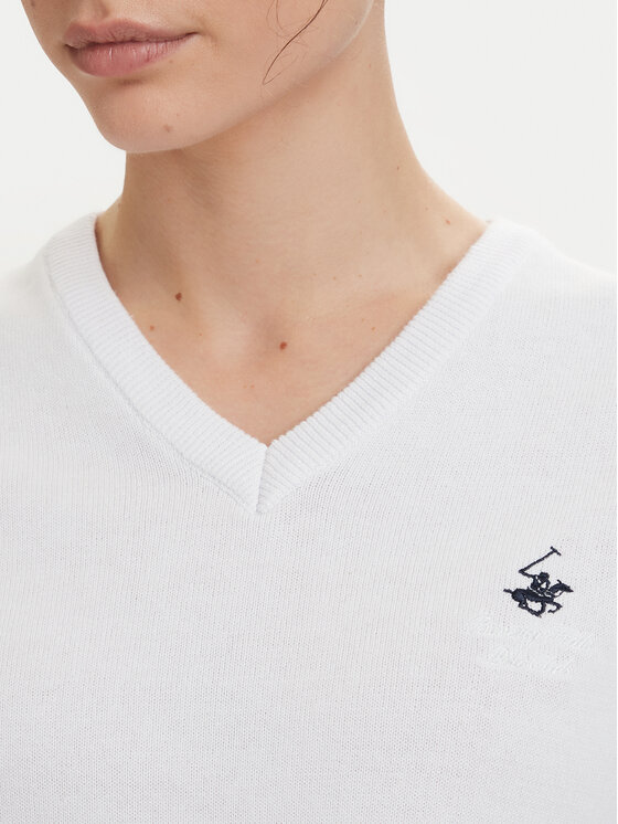Beverly Hills Polo Club Beverly Hills Polo Club Пуловер P-SS26W-M536563 Бял Regular Fit