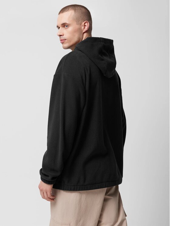 Outhorn Outhorn Fleecová mikina OTHWSS24TFLEM259-20S Čierna Loose Fit