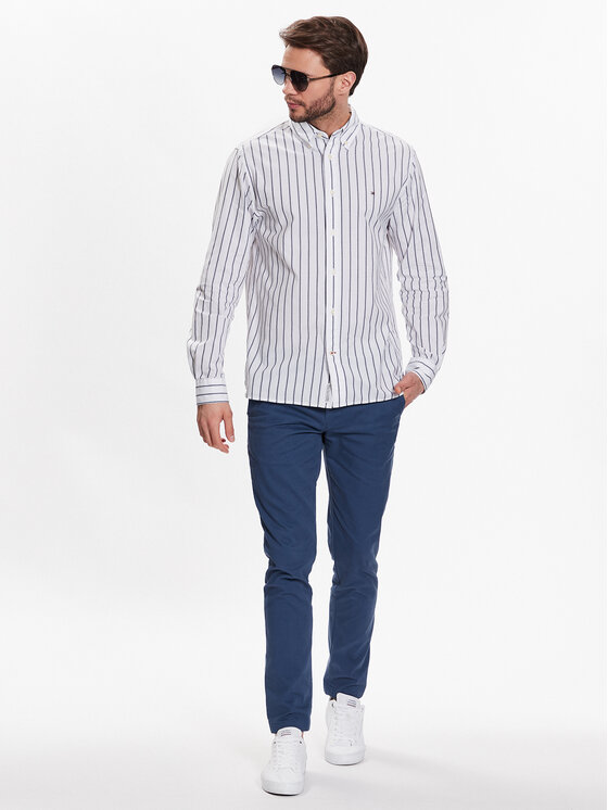 Tommy Hilfiger Tommy Hilfiger Chinosy Bleecker MW0MW26619 Granatowy Slim Fit