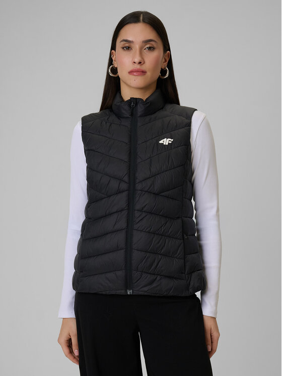4F 4F Kamizelka MIDSHOP TEXTILE Czarny Slim Fit
