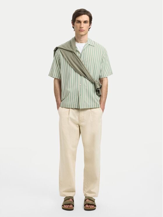 Selected Homme Selected Homme Koszula 16091381 Zielony Relaxed Fit