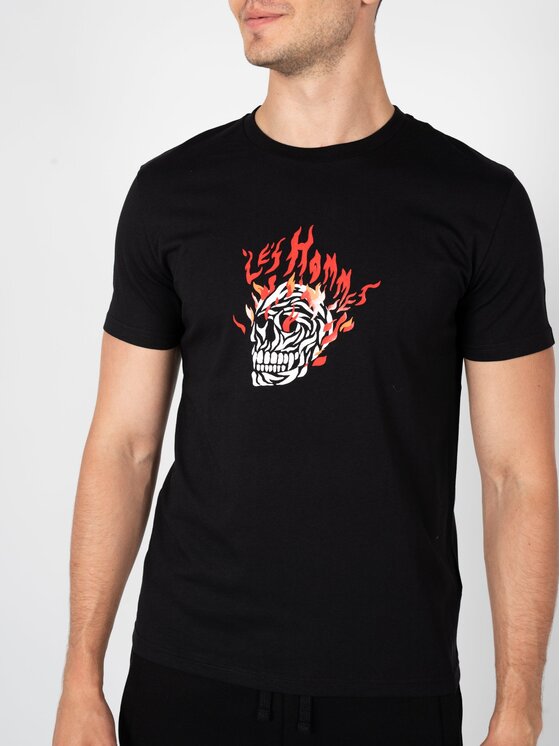 Les Hommes Les Hommes T-Shirt LBT1002700P Μαύρο Regular Fit