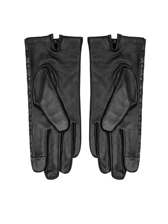 Calvin Klein Calvin Klein Guanti da donna Re-Lock Emb/Deb Leather Gloves K60K611165 Nero