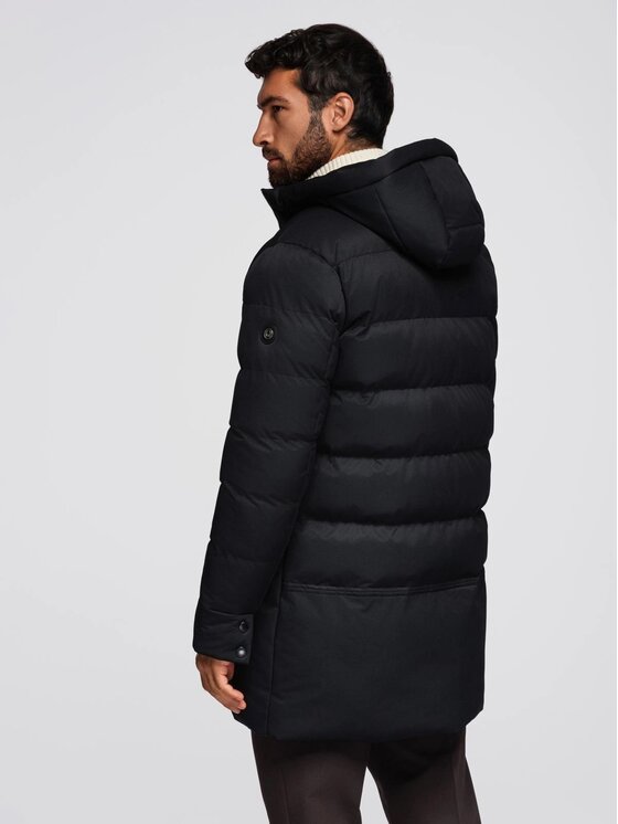 Ombre Ombre Kurtka zimowa OM-JALJ-0264 Czarny Regular Fit