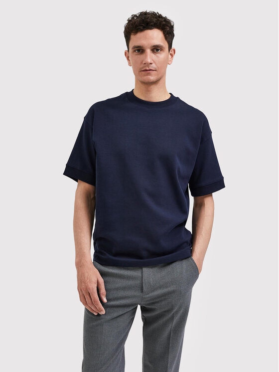 Selected Homme Tricou Corton 16085663 Bleumarin Oversize
