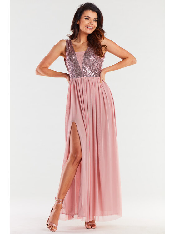 Awama Awama Abito da sera A486 Rosa Basic Fit
