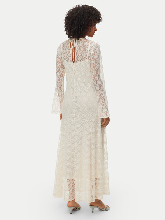 Vero Moda Vero Moda Sukienka letnia Loulou 10346192 Kremowy Loose Fit