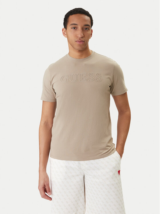 Guess Tricou Z2YI11 J1314 Bej Regular Fit