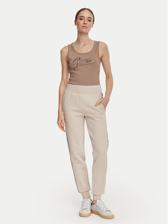 Guess Guess Spodnji del trenirke V2YB15 KB3P2 Bež Regular Fit