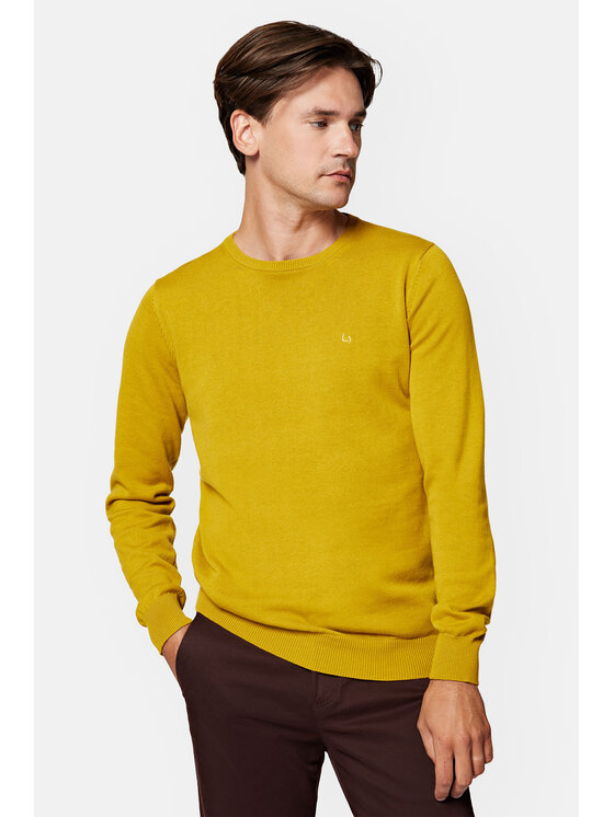 Lancerto Lancerto Sweter Tony SW073223000082 Żółty Regular Fit