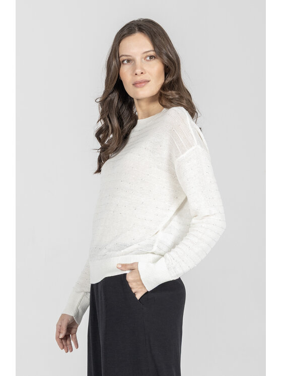 Deni Cler Milano Deni Cler Milano Sweter T-DC-S401-F2-60-11-1 Biały Regular Fit