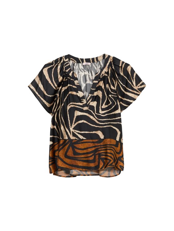 Oltre Oltre Blusa 2509J000753N0V1 Marrone Baggy Fit