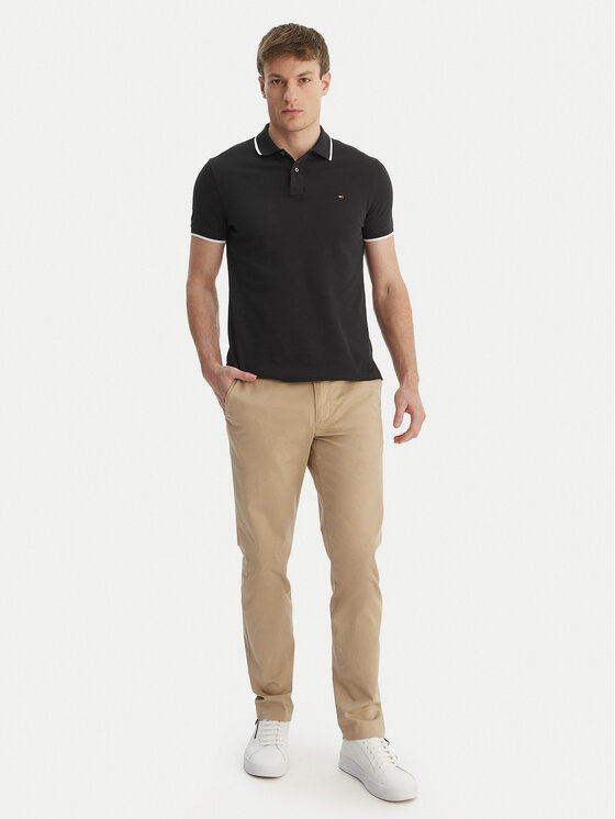 Tommy Hilfiger Tommy Hilfiger Polo särk Pique MW0MW42748 Must Regular Fit