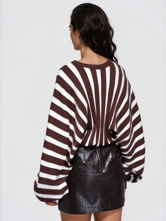 Ombre Ombre Svetr OW-SW-E0039 Hnědá Relaxed Fit