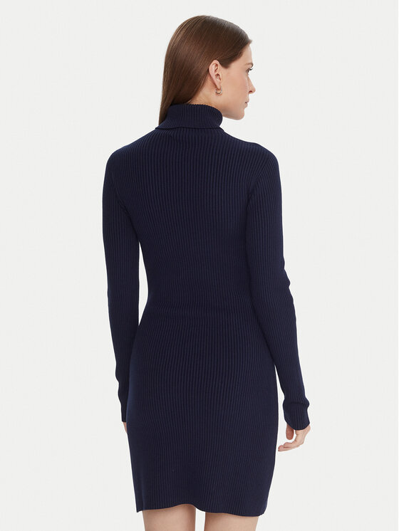 Kontatto Kontatto Плетена рокля 3M0827C Тъмносин Slim Fit