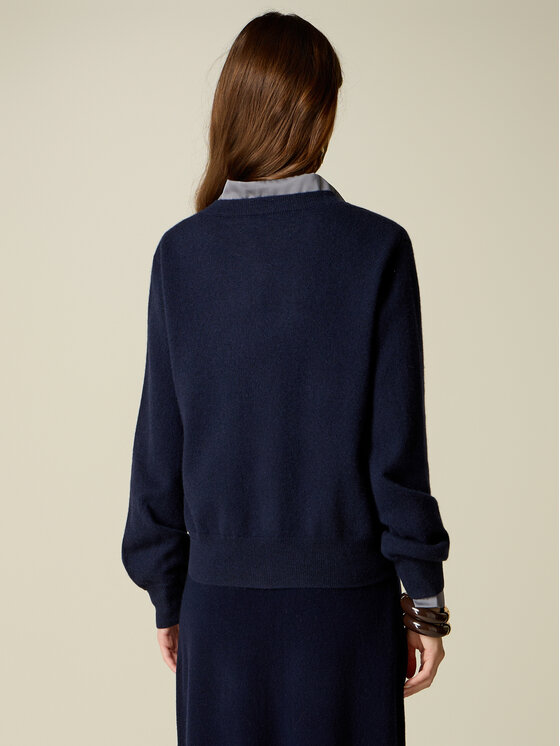 Oltre Oltre Cardigan M322J005576N034 Blu Regular Fit