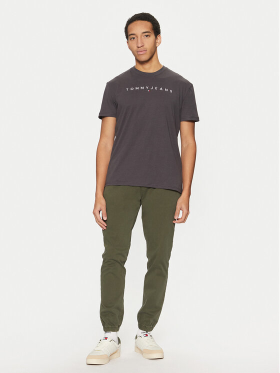 Tommy Jeans Tommy Jeans T-shirt Linear Logo DM0DM20744 Siva Regular Fit