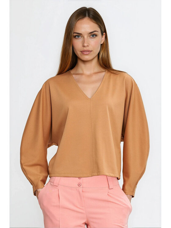 NIFE NIFE Halenka B214 Hnědá Oversize