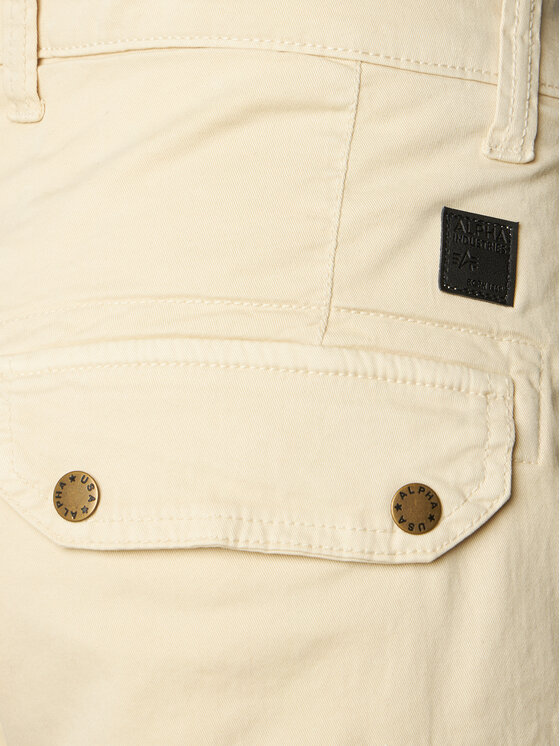 Alpha Industries Alpha Industries Auduma bikses Combat 126215 Écru Slim Fit
