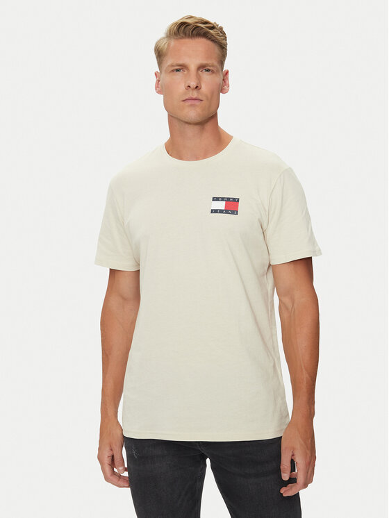 Tommy Jeans T-krekls Essential DM0DM20740 Bēšs Slim Fit