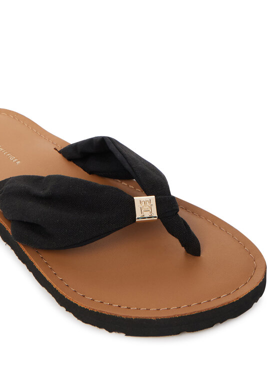 Tommy Hilfiger Tommy Hilfiger Джапанки Th Ltr Footbed Summer Sandal FW0FW09194 Черен