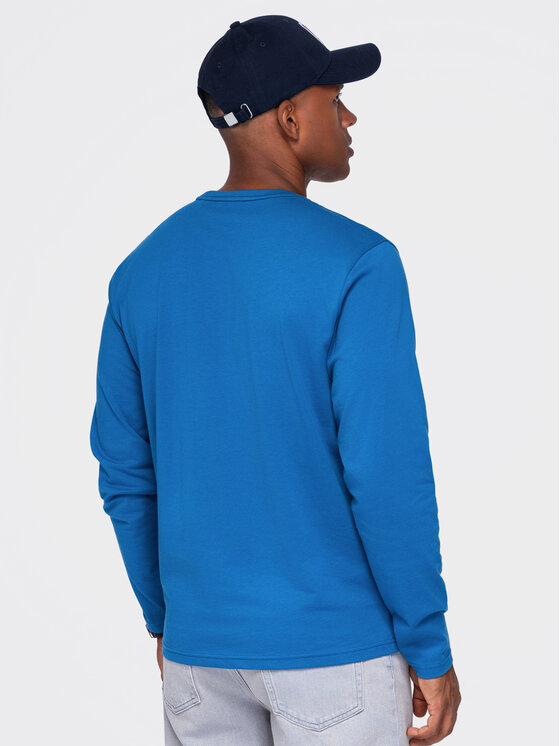 Ombre Ombre Longsleeve OM-LSBL-0142 Niebieski Regular Fit