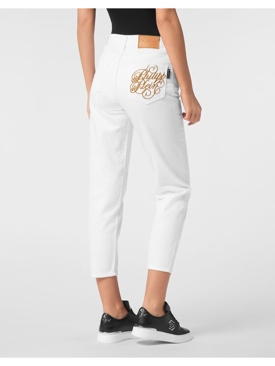PHILIPP PLEIN PHILIPP PLEIN Jeansy 24897 Biały Mom Fit
