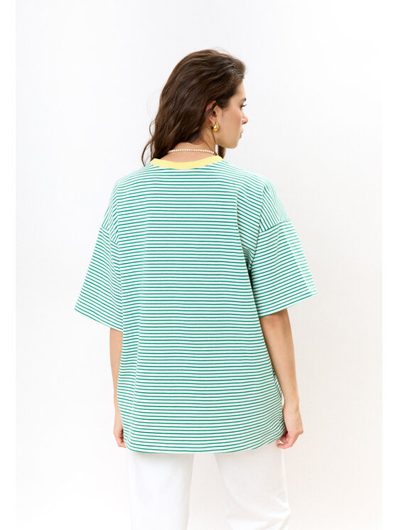 Mirons Mirons T-Shirt Print Biały Oversize