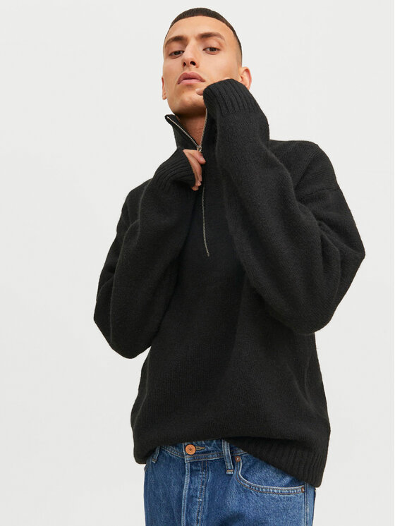 Jack & Jones Jack & Jones Sweter Ollie 12241817 Czarny Relaxed Fit