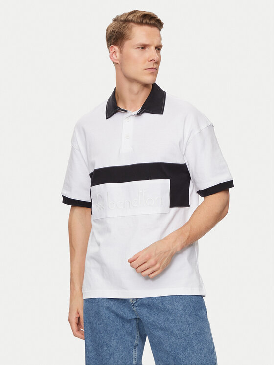 United Colors Of Benetton Tricou polo 3MCYU301U Alb Regular Fit