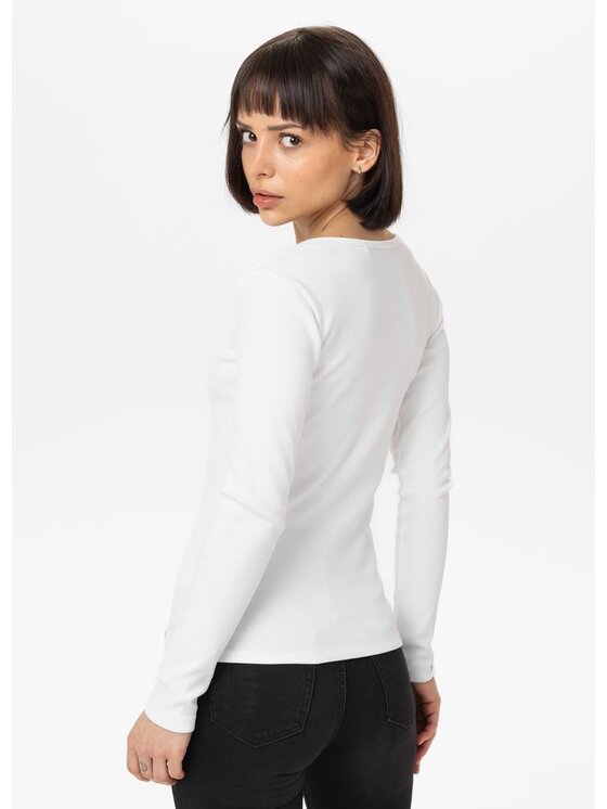 PITBULL PITBULL Longsleeve LAYLA Biały Regular Fit