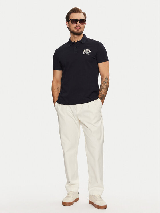 Tommy Hilfiger Tommy Hilfiger Polo Icon Graphic MW0MW37516 Granatowy Regular Fit