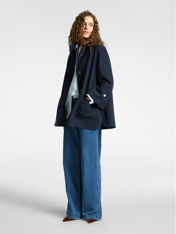 Elena Mirò Elena Mirò Cappotto 8039Z000012N034 Blu A-Line Fit