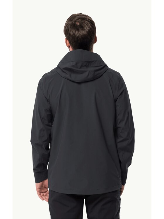 Jack Wolfskin Jack Wolfskin Kurtka przeciwdeszczowa 1115131_6350 Czarny Regular Fit