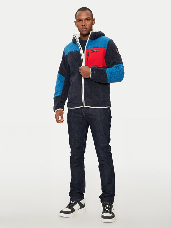 Napapijri Napapijri Fleecejacke Yupik NP0A4GNS Dunkelblau Regular Fit