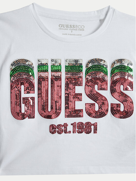 Guess Guess T-Shirt J5RI10 K8HM4 Biały Regular Fit
