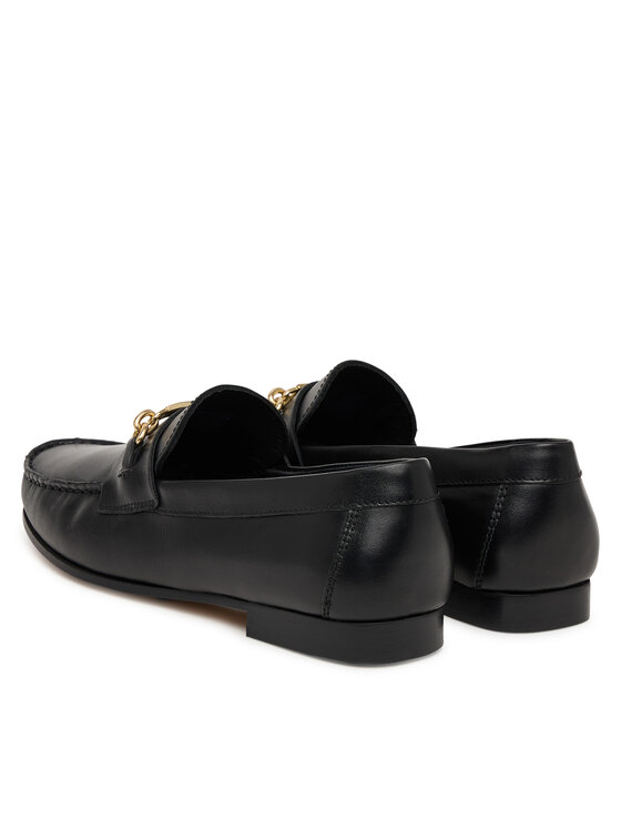 Tommy Hilfiger Tommy Hilfiger Loaferice Th Chain Leather Loafer FW0FW08956 Crna