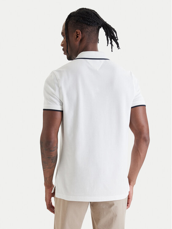Tommy Hilfiger Tommy Hilfiger Polo marškinėliai Pique MW0MW42748 Balta Regular Fit