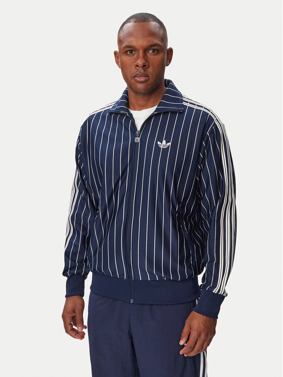adidas Majica dugih rukava Firebrid Pinstripes Track Top KR7228 Tamnoplava Regular Fit