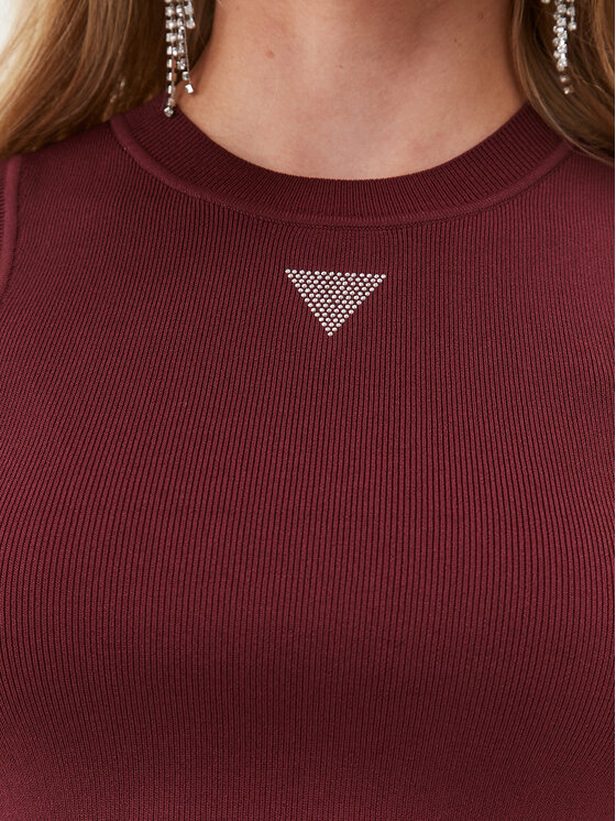 Guess Guess Marškinėliai Alexia W3BZ15 Z37K0 Vyšninė Slim Fit