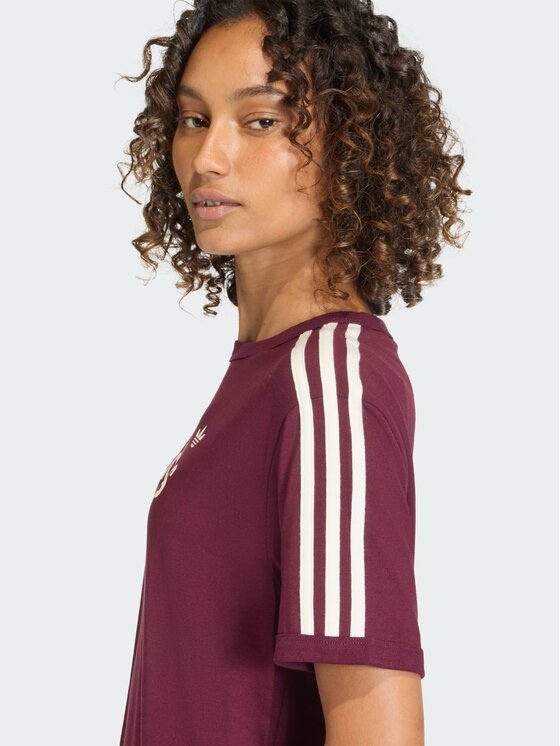 adidas adidas T-Shirt LINEAR TEE Bordowy Regular Fit
