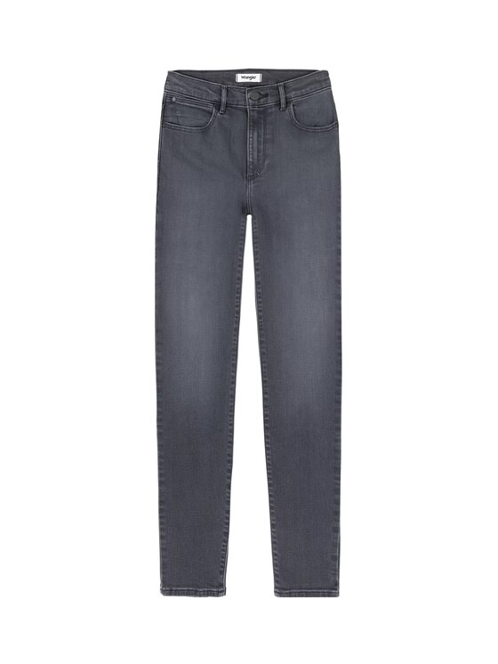 Wrangler Wrangler Jeansy HIGH RISE SKINNY Szary Skinny Fit